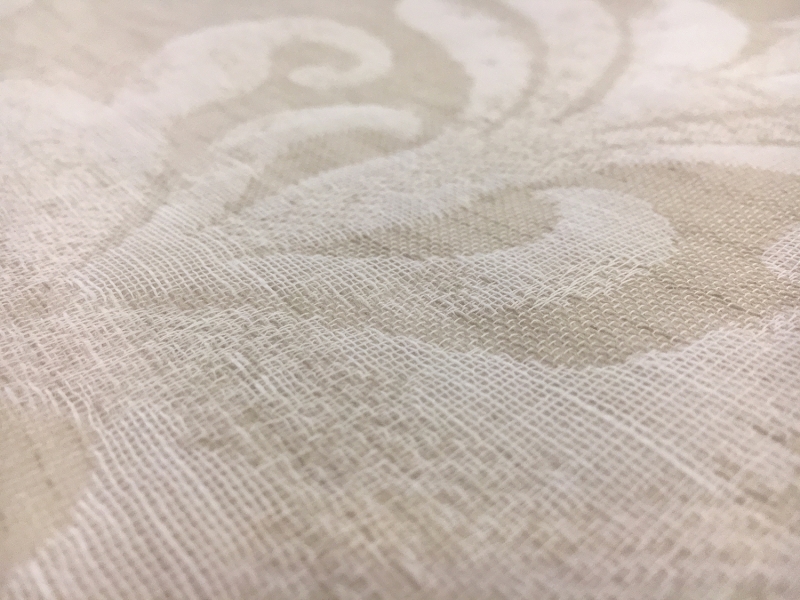 Poly Linen Double Gauze Filigree Damask in Natural3