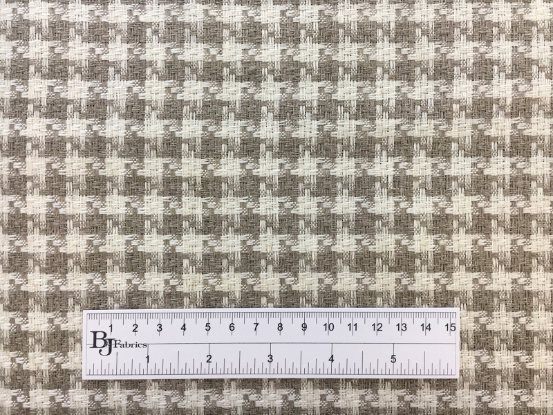 Upholstery Linen Woven Houndstooth in Natural3