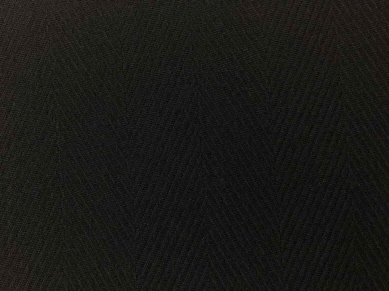 Wool Crepe Herringbone In Black 1