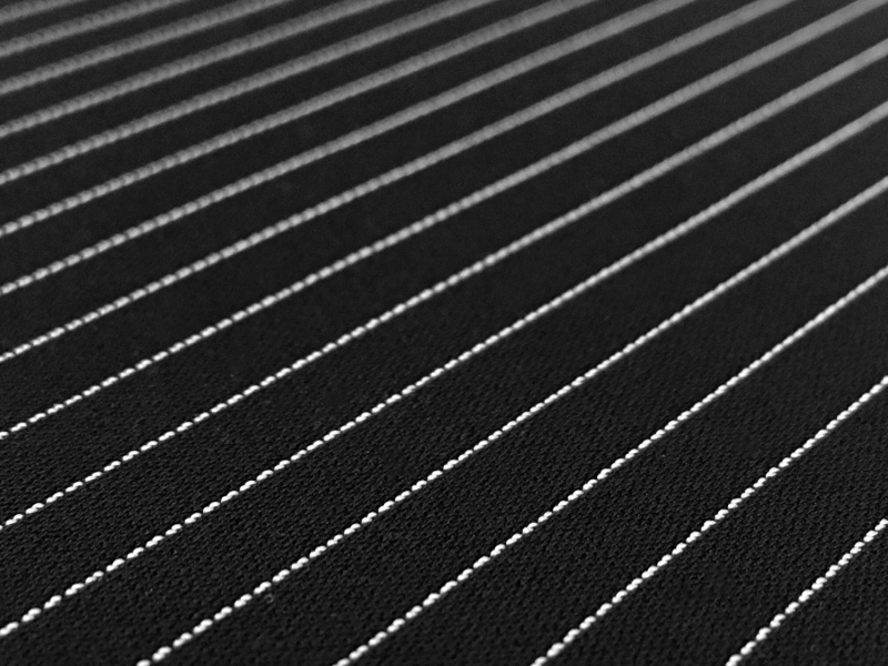 Poly Blend Flat Crepe Pinstripe in Black and White3
