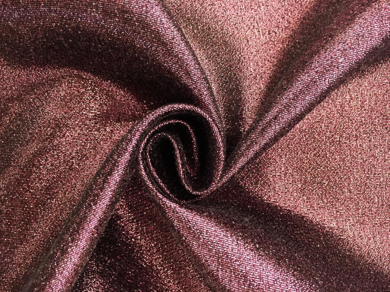Polyester and Cotton Blend Lamé in Bordeaux0