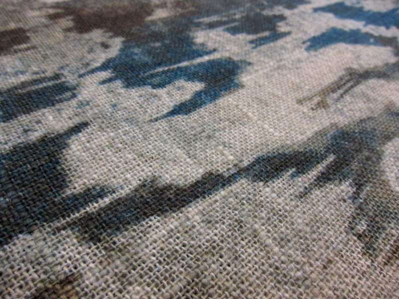 Linen Blend Upholstery Ikat Deco Print 2
