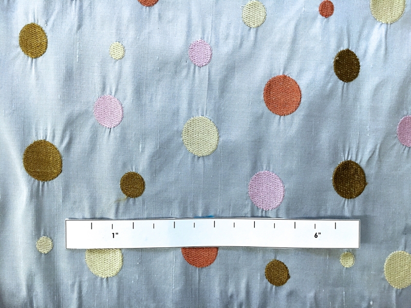 Iridescent Silk Shantung with Embroidered Dots1