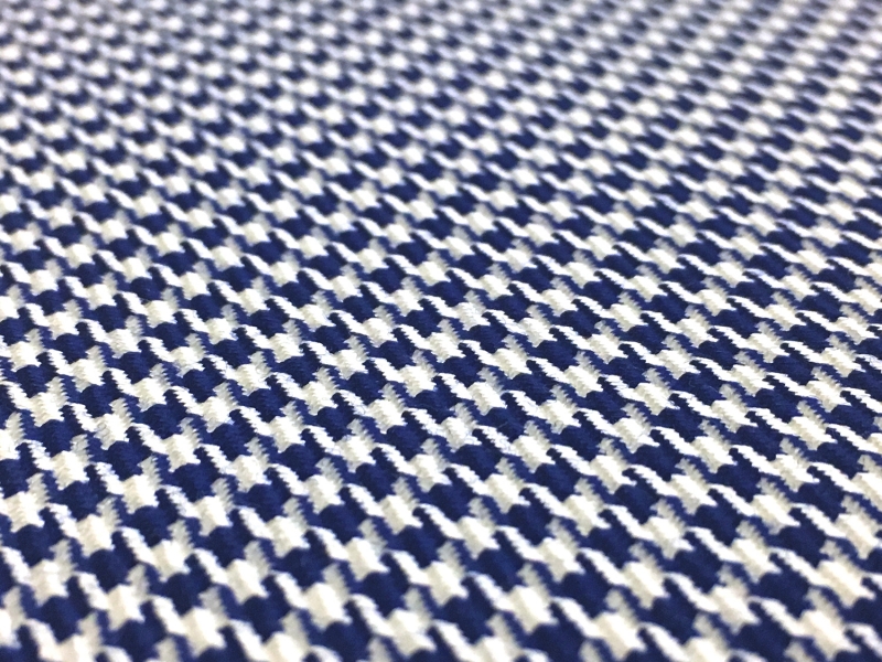 Italian Superfine Wool and Silk Houndstooth in Blue2