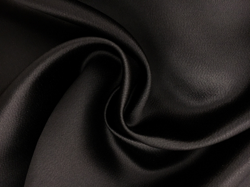 Italian Couture Silk Crepe Back Satin in Black1