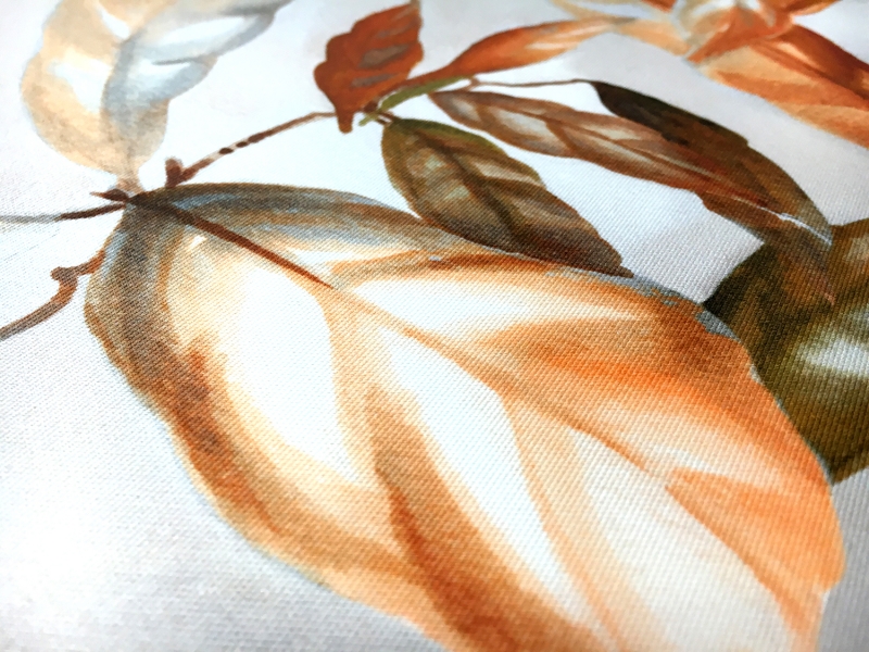 Printed Silk Mikado with Trumpet Lilies 2