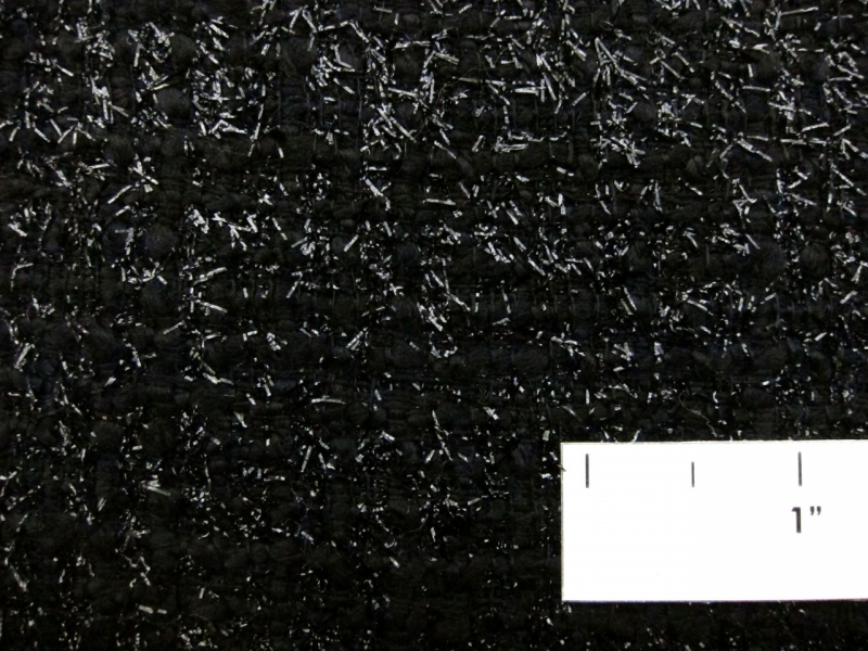Wool and Nylon Lurex Tweed in Black1