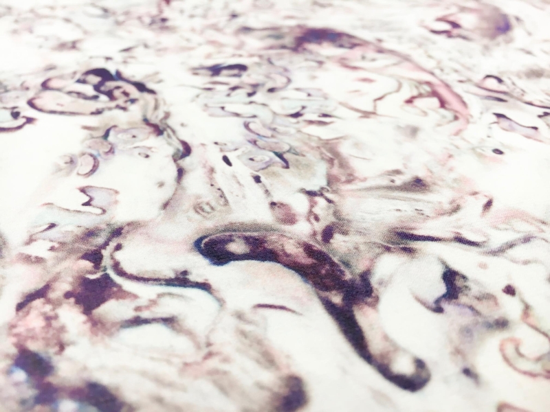Alexander McQueen Printed Silk Chiffon in Abstract Marble Pattern2