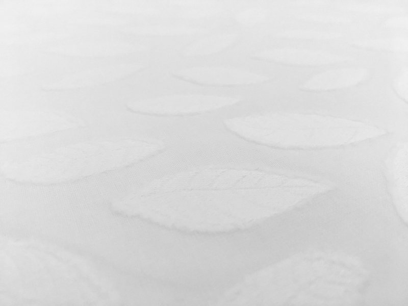 Italian Cotton Voile Fil Coupé with Leaves Motif2