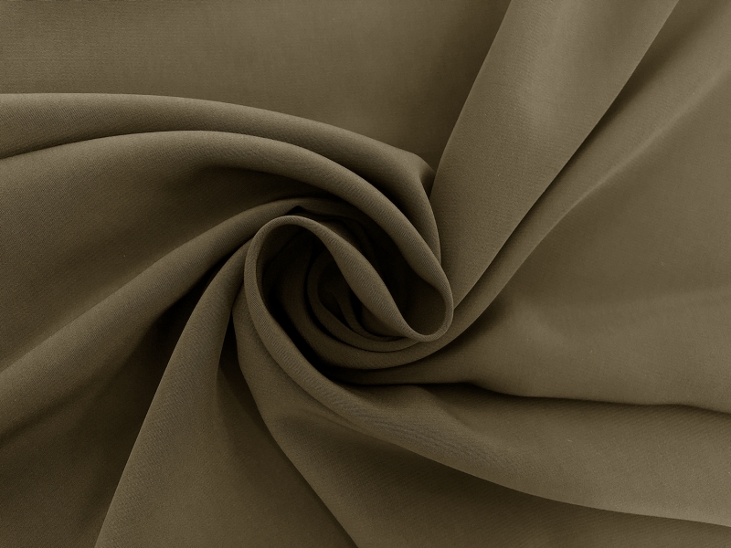Polyester Powder Crepe De Chine in Olive Green1