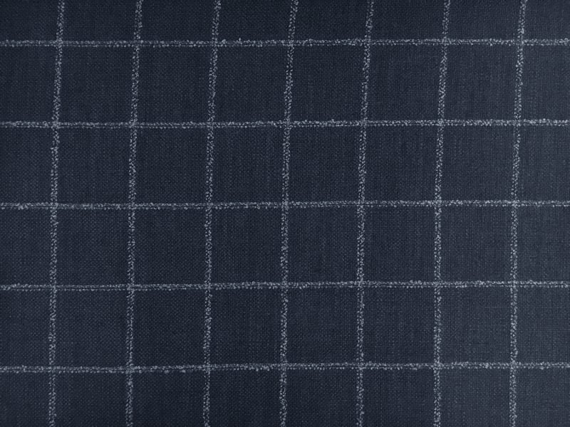 Italian Silk Linen Wool Blend Window Pane in Navy0