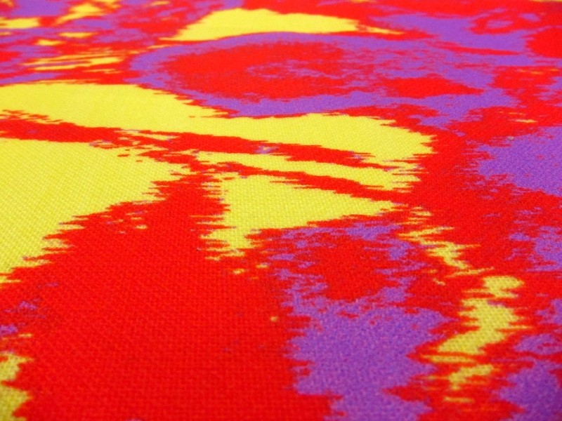 Neon Printed Silk Gazar with Abstract Print2