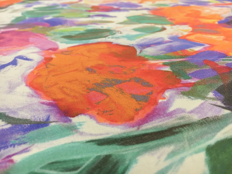 Printed Heavy Silk and Wool with Abstract Painterly Florals2