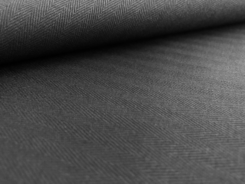 9oz Cotton Herringbone in Black | B&J Fabrics
