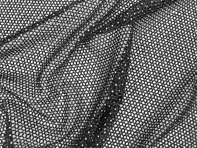 Guipure Lace with Petite Geometric Pattern in Black | B&J Fabrics