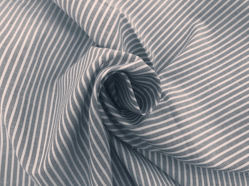 Cotton Broadcloth Stripe in Navy | B&J Fabrics