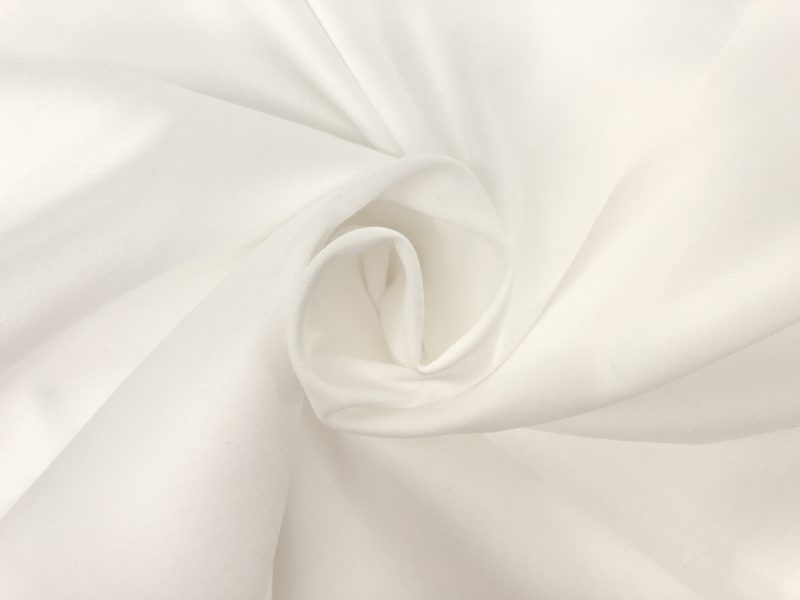 Italian Stretch Cotton Sateen in White | B&J Fabrics