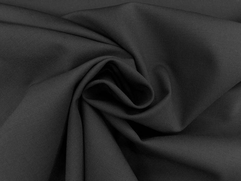 Stretch Wool Suiting in Black | B&J Fabrics