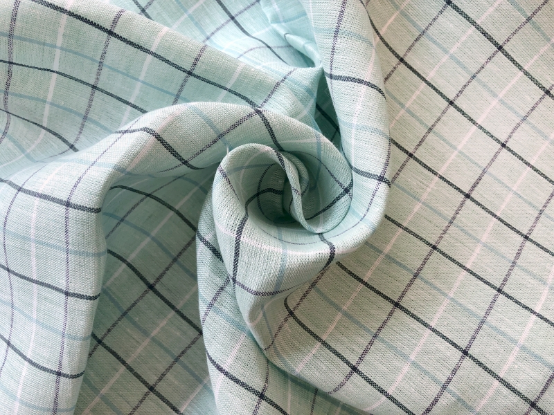 Sanforized Linen Plaid in Mint | B&J Fabrics