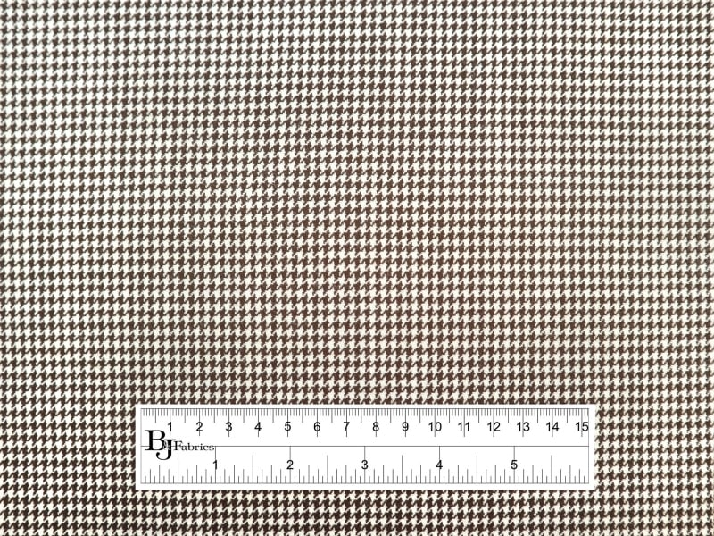 Wool Houndstooth Suiting in Chocolate & Ivory | B&J Fabrics