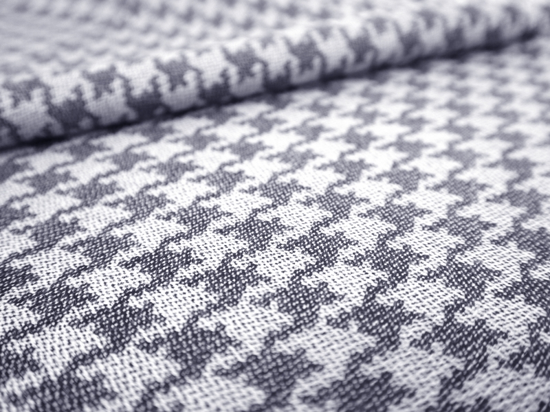 Wool Suiting with Large Houndstooth Repeat in Indigo | B&J Fabrics