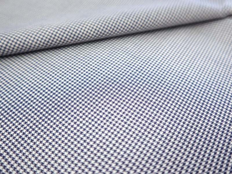 Super 120's Wool Micro Houndstooth in Blue | B&J Fabrics