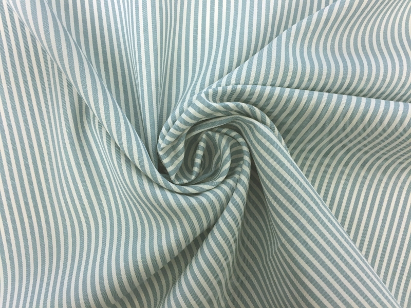 Imported Cotton Bengal Stripe in Grey Blue | B&J Fabrics