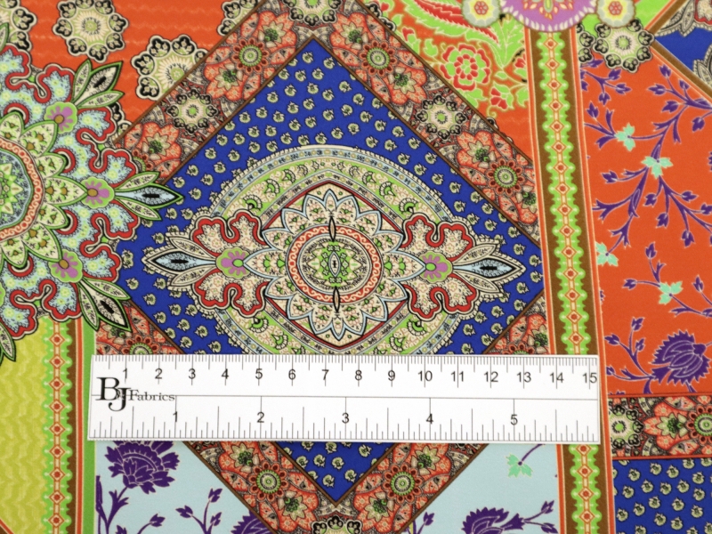 Printed Silk Charmeuse with Paisley Pattern | B&J Fabrics