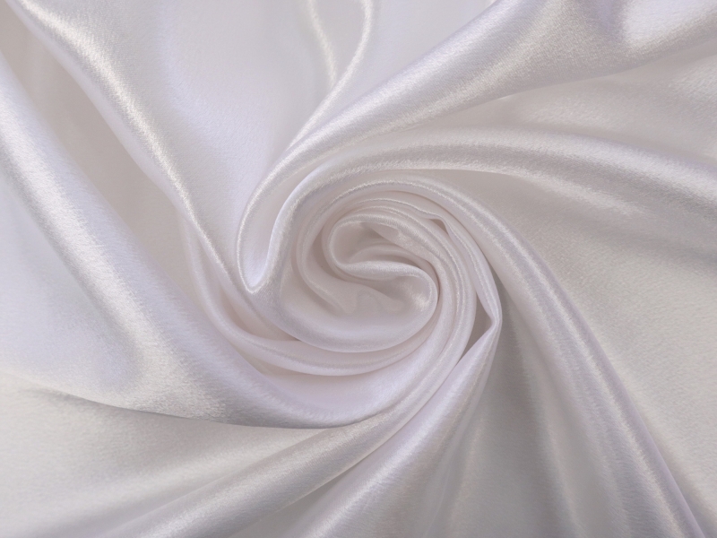 Polyester Crepe Back Satin in White | B&J Fabrics