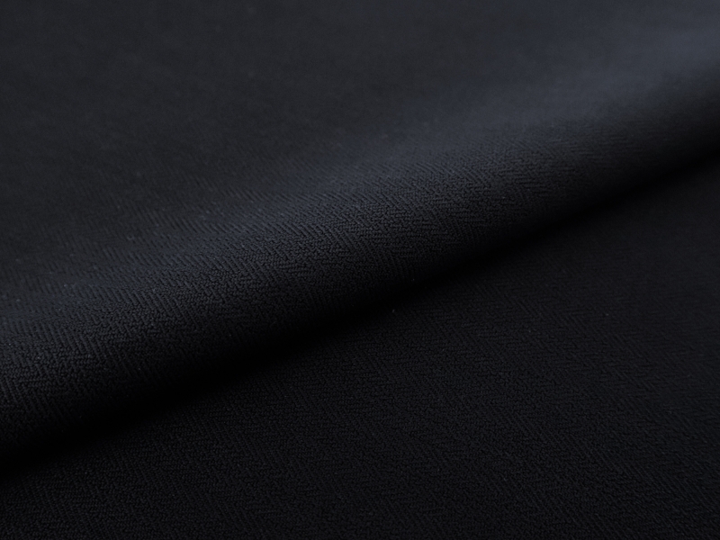 Washed Silk Herringbone in Midnight Navy | B&J Fabrics