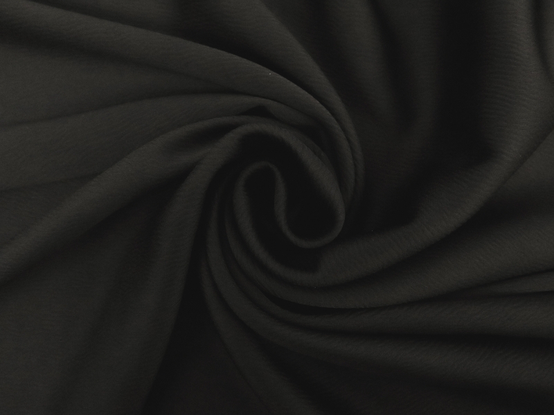 Double Face Triacetate Polyester Blend Ripple Satin in Black | B&J Fabrics