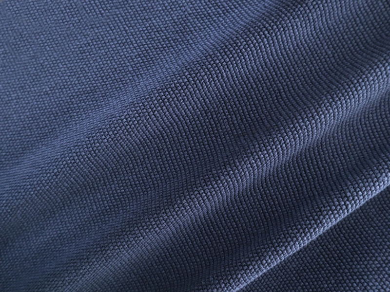 Italian Cotton Pique Knit in Marine Blue | B&J Fabrics