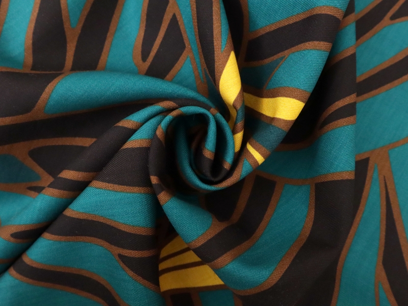 Wool Gabardine with Tropical Print | B&J Fabrics