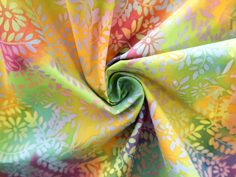  Cotton  Batik  with Dainty Florals B J Fabrics