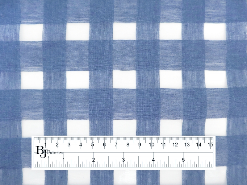 Linen & Nylon Plaid Mesh in Blue | B&J Fabrics