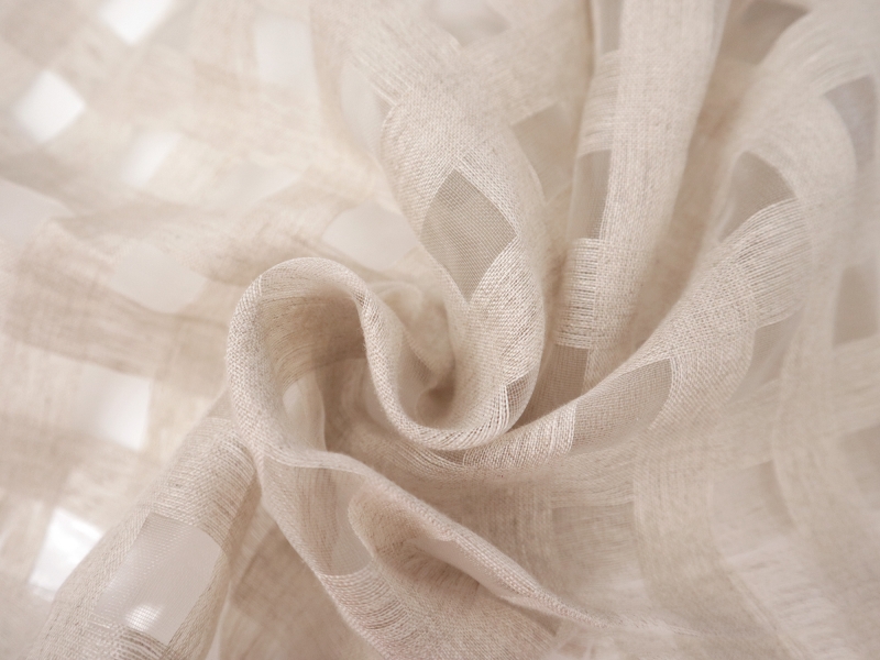 Linen & Nylon Plaid Mesh in Natural | B&J Fabrics