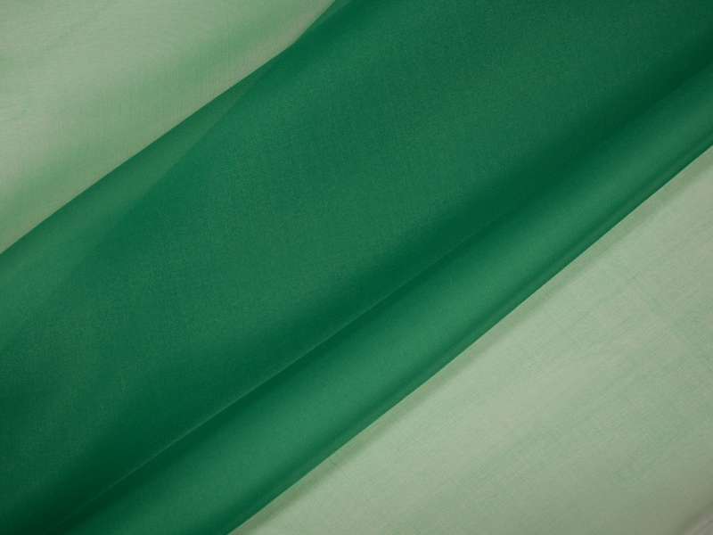 Solid organza in Emerald green folded