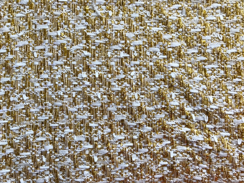 French Cotton Metallic Tweed in White and Gold | B&J Fabrics