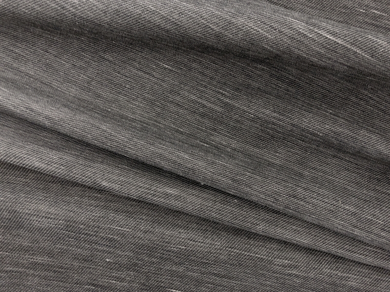Doubleface Stretch Cotton Twill in Medium Heather Grey | B&J Fabrics