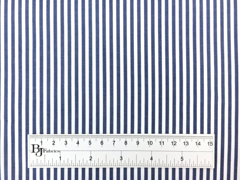 Pima Cotton Shirting Stripe in Indigo3