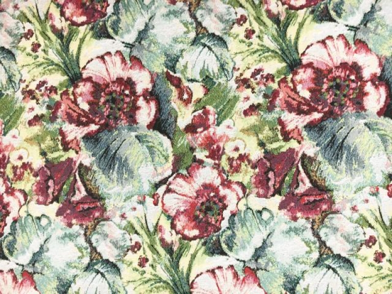 Cotton Blend Floral Tapestry Brocade0