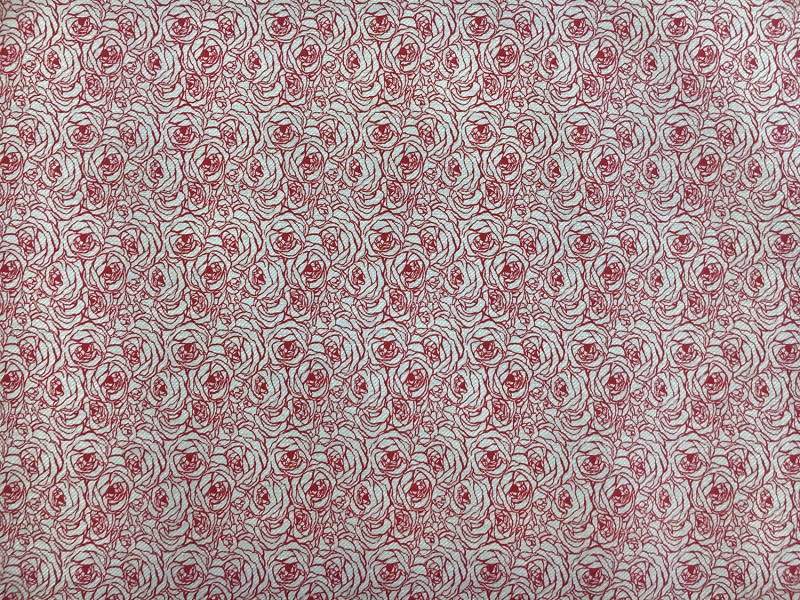 Cotton Twill Shirting Roses Print in Red0