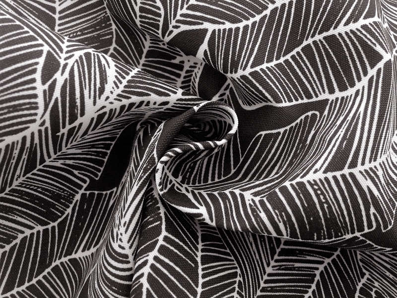 Charcoal Leaves Polyester Outdoor Print1