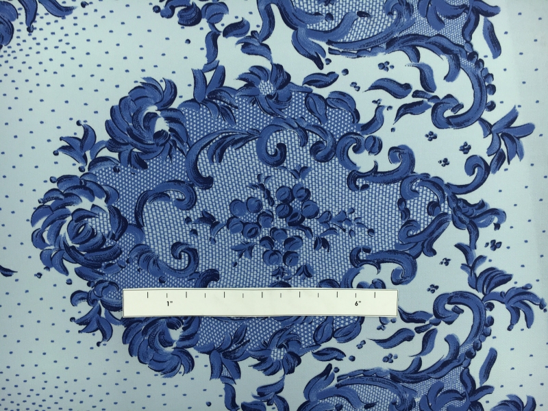 Printed Couture Silk Gazar with Doily Ornamentation Patterns1