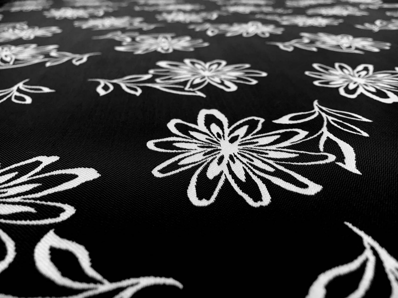 Polyester Double Face Jacquard with Daisies2