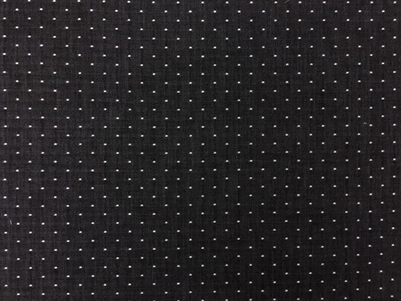 Cotton Chambray Dots In Black0