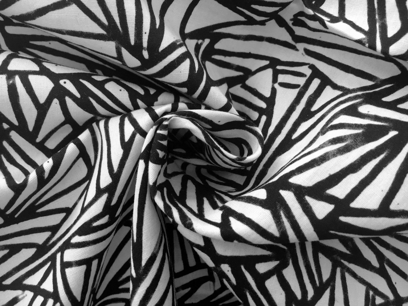 Cotton Batik Geometric Black and White Print1
