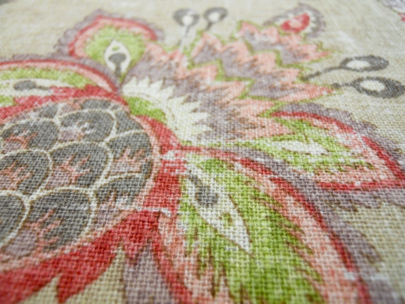 Linen Viscose Upholstery Floral Paisley Print2