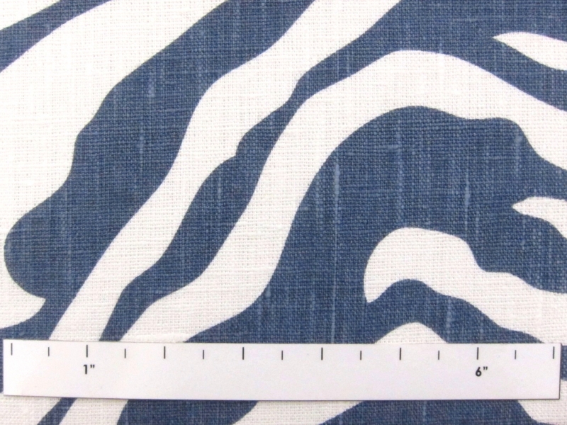 Linen Upholstery Zebra Print in Bluestone1