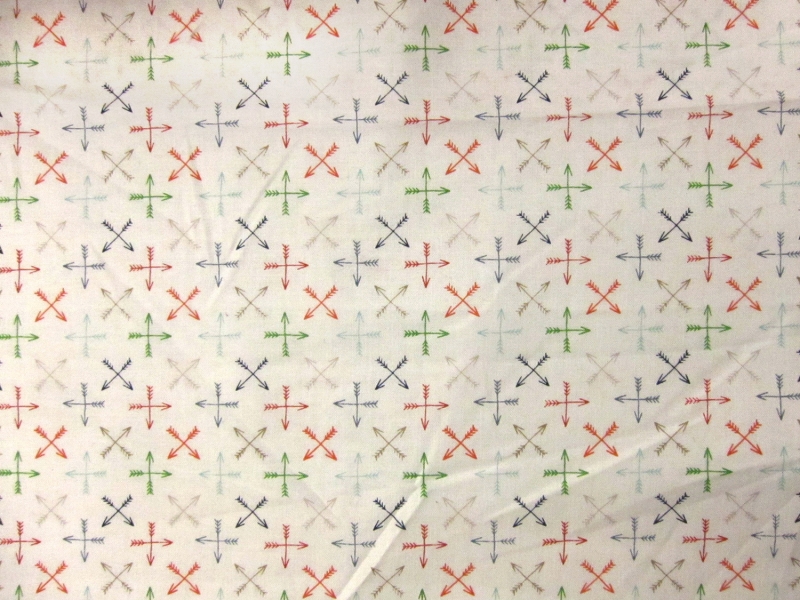 Colorful Cotton Broadcloth Print with Crosesd Arrows2